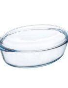 pyrex Овална чиния с капак изработена от термоустойчиво стъкло 31 л + 1 л