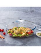 pyrex Овална чиния с капак изработена от термоустойчиво стъкло 31 л + 1 л