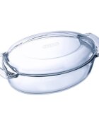 pyrex Овална чиния с капак изработена от термоустойчиво стъкло 44 л + 14