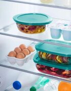 pyrex Правоъгълен контейнер за храна с капак термоустойчиво стъкло 28x20с