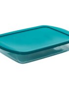pyrex Правоъгълен контейнер за храна с капак термоустойчиво стъкло 40x27с
