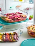 pyrex Правоъгълен контейнер за храна с капак термоустойчиво стъкло 40x27с