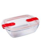 pyrex Правоъгълен контейнер за храна с капак топлоустойчиво стъкло 23x15c