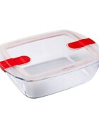 pyrex Правоъгълен контейнер за храна с капак топлоустойчиво стъкло 28x20c