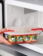 pyrex Правоъгълен контейнер за храна с капак топлоустойчиво стъкло 28x20c
