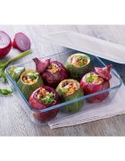 pyrex Правоъгълен контейнер за храна с пластмасов капак изработен от термо