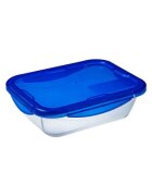 pyrex Правоъгълен стъклен контейнер за храна с херметически затворен капак