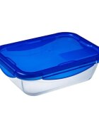 pyrex Правоъгълен стъклен контейнер за храна с херметически затворен капак