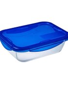 pyrex Правоъгълен стъклен контейнер за храна с херметически затворен капак