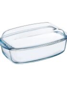 pyrex Правоъгълна чиния с капак изработена от боросиликатно стъкло топлоус