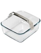 pyrex Съд за фритюрник с горещ въздух с подвижна дръжка термоустойчиво стъ