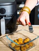 pyrex Съд за фритюрник с горещ въздух с подвижна дръжка термоустойчиво стъ