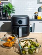 pyrex Съд за фритюрник с горещ въздух с подвижна дръжка термоустойчиво стъ