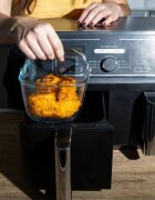 pyrex Съд за фритюрник с горещ въздух с подвижна дръжка термоустойчиво стъ