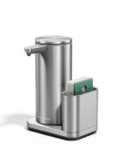 SimpleHuman Дозатор за сапун със сензор и държач за гъба 414 мл неръждаема стома