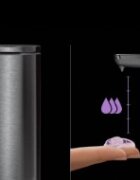 SimpleHuman Дозатор за течен сапун със сензор 266 мл неръждаема стомана Черен -