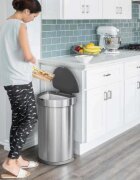 SimpleHuman Кофа за боклук със сензор полукръгла 45 L неръждаема стомана - simp