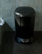 SimpleHuman Кошче за боклук кръгло с педал 6 л пластмасово черно - simplehuma