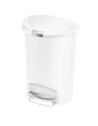 SimpleHuman Кошче за боклук с педал 50 L полукръгло Бяло -