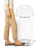 SimpleHuman Кошче за боклук с педал 50 L полукръгло Бяло -