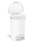 SimpleHuman Кошче за боклук с педал 50 L полукръгло Бяло -