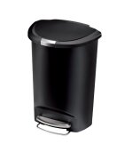 SimpleHuman Кошче за боклук с педал 50 L полукръгло пластмасово черно - simple