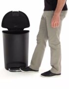 SimpleHuman Кошче за боклук с педал 50 L полукръгло пластмасово черно - simple