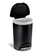 SimpleHuman Кошче за боклук с педал 50 L полукръгло пластмасово черно - simple