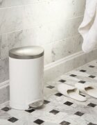 SimpleHuman Кошче за боклук с педал 6 л неръждаема стомана бяло -