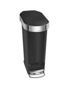 SimpleHuman Кошче за боклук с педали 40 L пластмасово "Slim" черно - simplehum