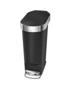 SimpleHuman Кошче за боклук с педали 40 L пластмасово "Slim" черно - simplehum