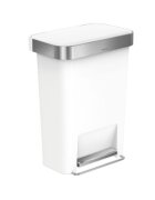 SimpleHuman Кошче за боклук с педали 45 л пластмасово бяло -