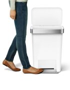 SimpleHuman Кошче за боклук с педали 45 л пластмасово бяло -