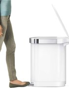 SimpleHuman Кошче за боклук с педали 45 L Slim White Steel -
