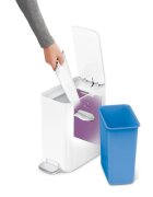 SimpleHuman Педално кошче за боклук 5 л неръждаема стомана бяло -