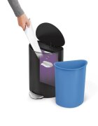 SimpleHuman Полукръгъл кош за боклук с педал 6 л неръждаема стомана Matte Black