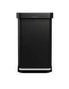 SimpleHuman Правоъгълен кош за боклук 45 л с педал Matte Black -
