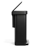 SimpleHuman Правоъгълен кош за боклук 45 л с педал Matte Black -