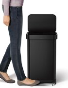 SimpleHuman Правоъгълен кош за боклук 45 л с педал Matte Black -