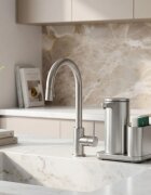 SimpleHuman Сензорен дозатор с държач за гъба 266 мл неръждаема стомана Brushed