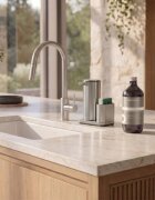 SimpleHuman Сензорен дозатор с държач за гъба 266 мл неръждаема стомана Brushed