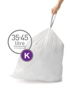 SimpleHuman Торби за боклук код К 35-45 L / 60 бр. пластмасови -