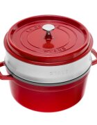 Staub Чугунен съд за готвене Cocotte с аксесоар за готвене на пара 26 cm/5