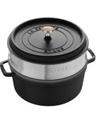 Staub Чугунена тенджера Cocotte с приставка за готвене на пара 24 см/379