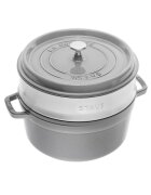 Staub Чугунена тенджера Cocotte с приставка за готвене на пара 24 см/379
