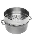 Staub Чугунена тенджера Cocotte с приставка за готвене на пара 24 см/379