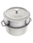 Staub Чугунена тенджера Cocotte с приставка за готвене на пара 24 см/379
