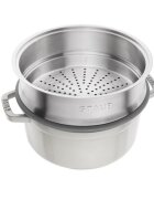 Staub Чугунена тенджера Cocotte с приставка за готвене на пара 24 см/379