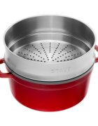 Staub Чугунена тенджера за готвене Cocotte с аксесоар за готвене на пара 2