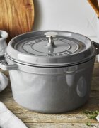 Staub Дълбока тенджера Cocotte чугунена 24 см/47 л Graphite Grey -
